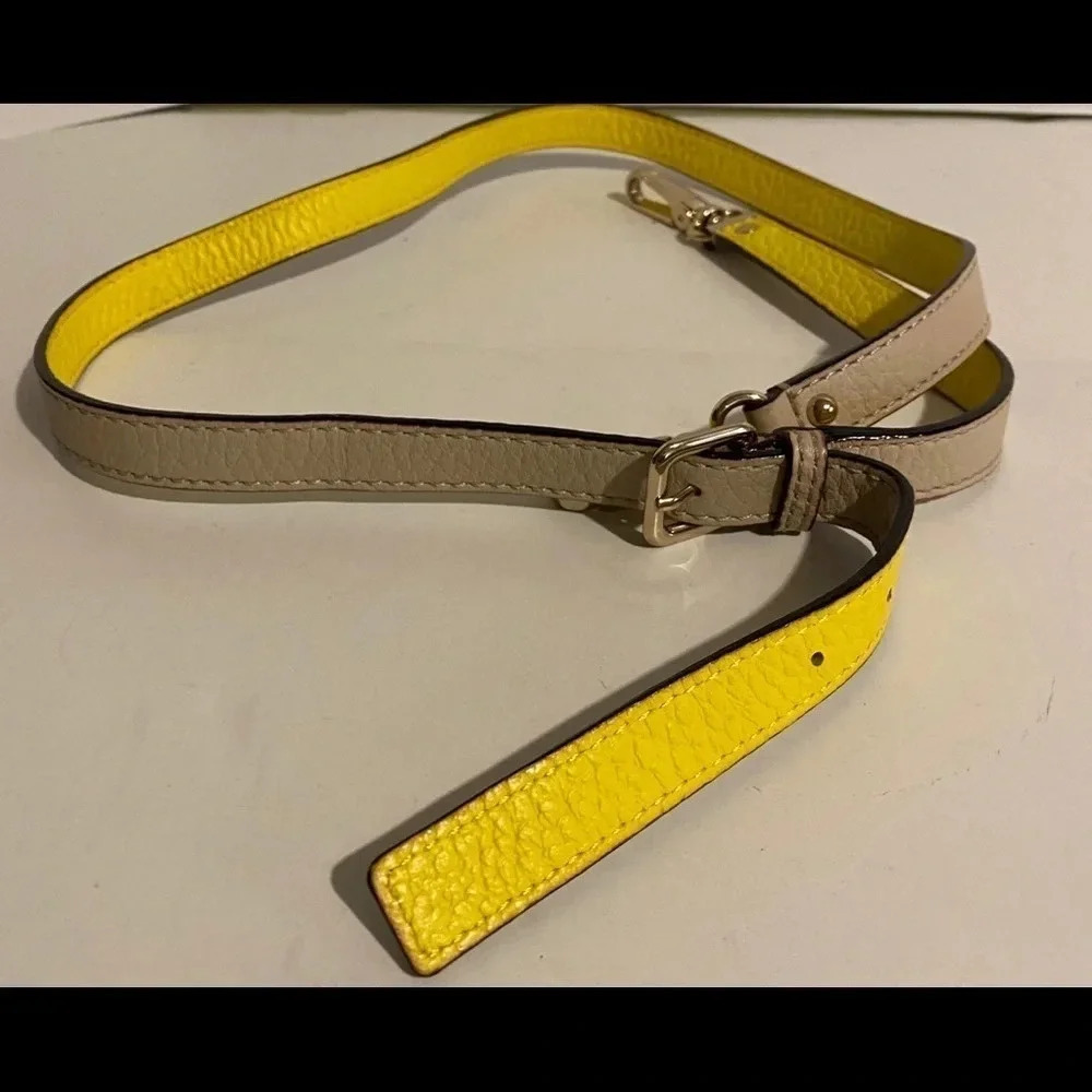 Kate spade beige/ yellow leather satchel bag - Picture 9 of 11